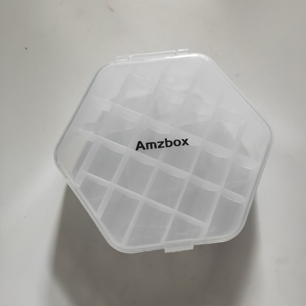 Amzbox Plastic boxes,1 Packs Small Clear Plastic Beads Storage Containers Box with Hinged Lid for Storage of Small Items