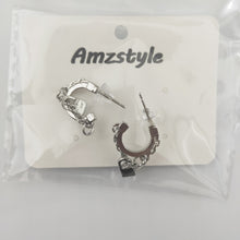 Load image into Gallery viewer, Amzstyle  Ear studs, Plated Sterling Silver Cubic Zirconia Stud Earrings
